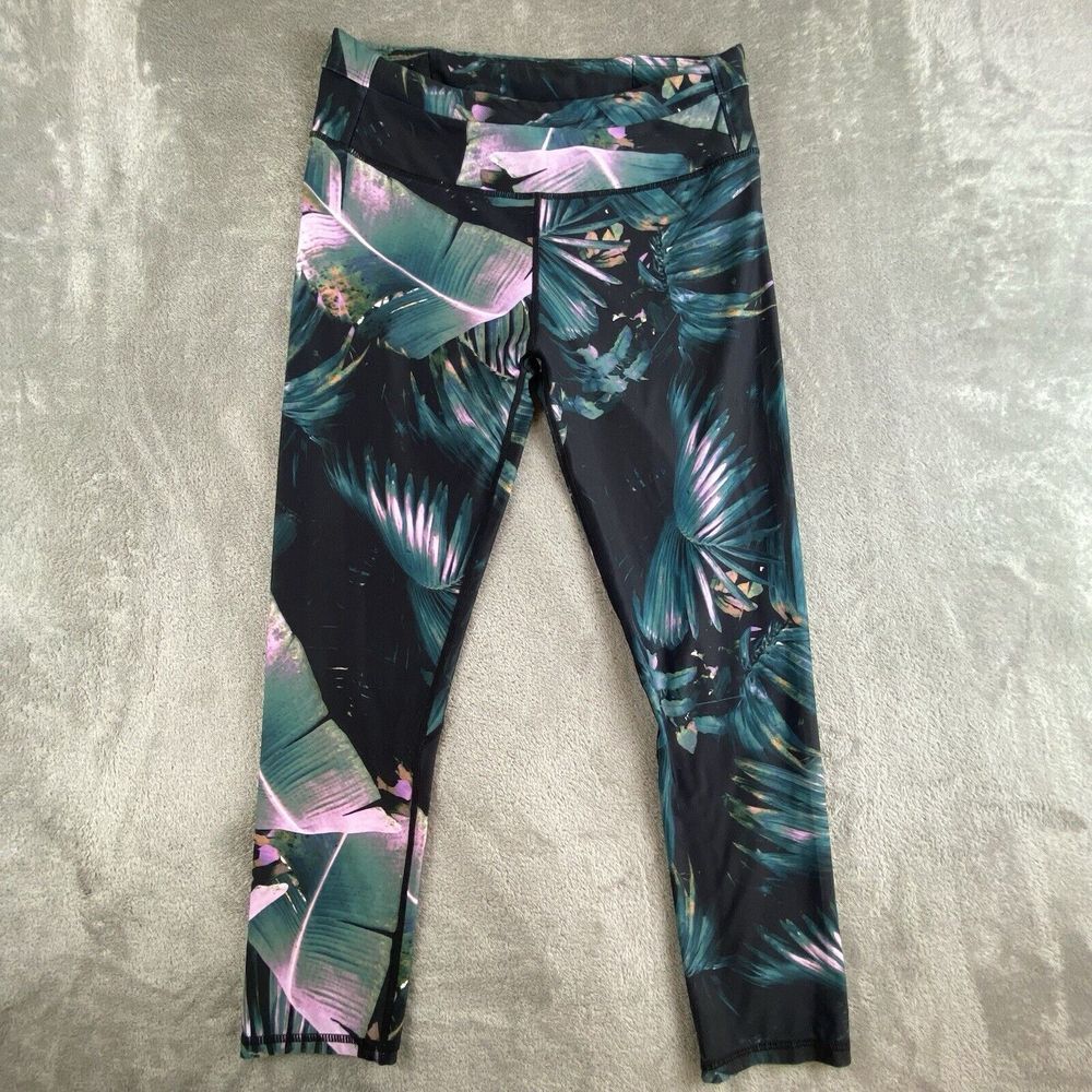 Fabletics Powerlite Gia‎ Capri Leggings 28x23 Womens Havana Tropical Activewear